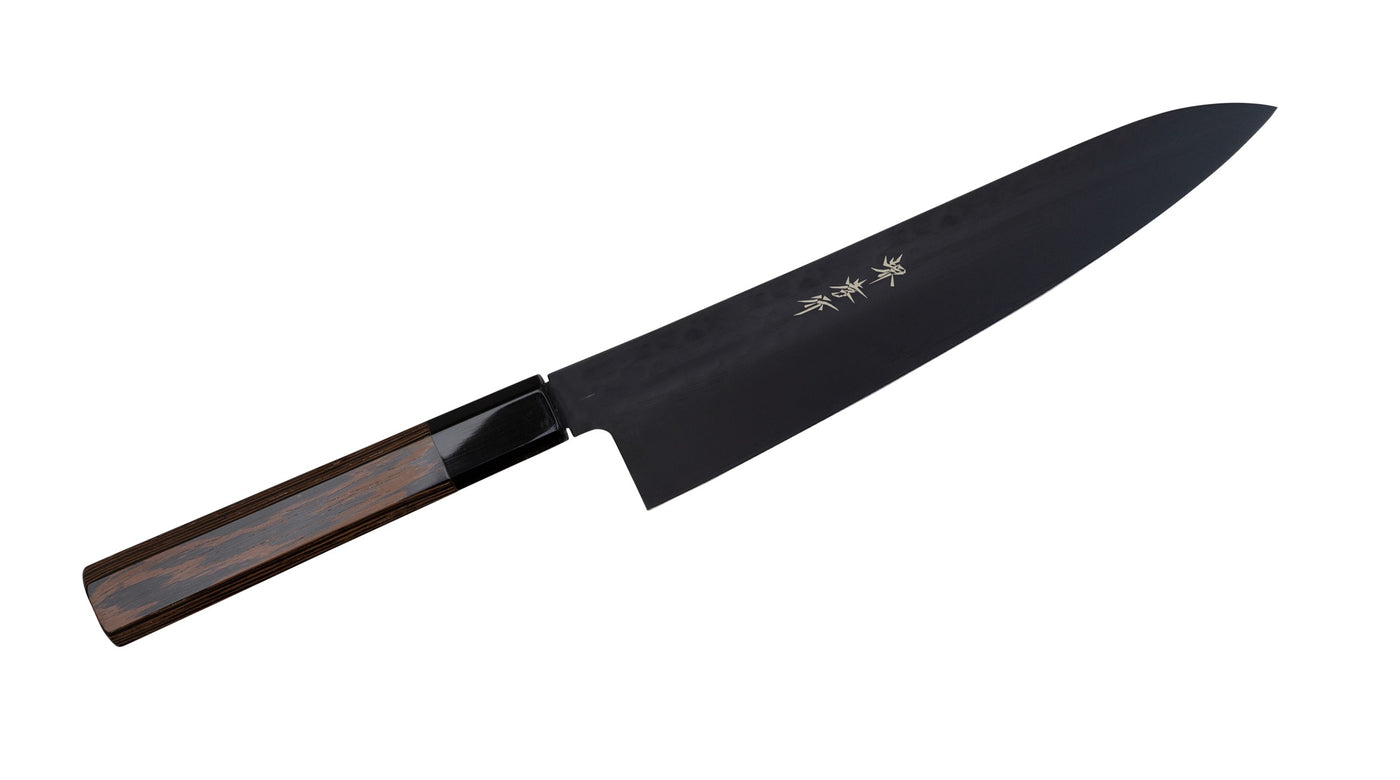 堺孝行 黒影 牛刀 210mm ウェンジ八角柄｜刃